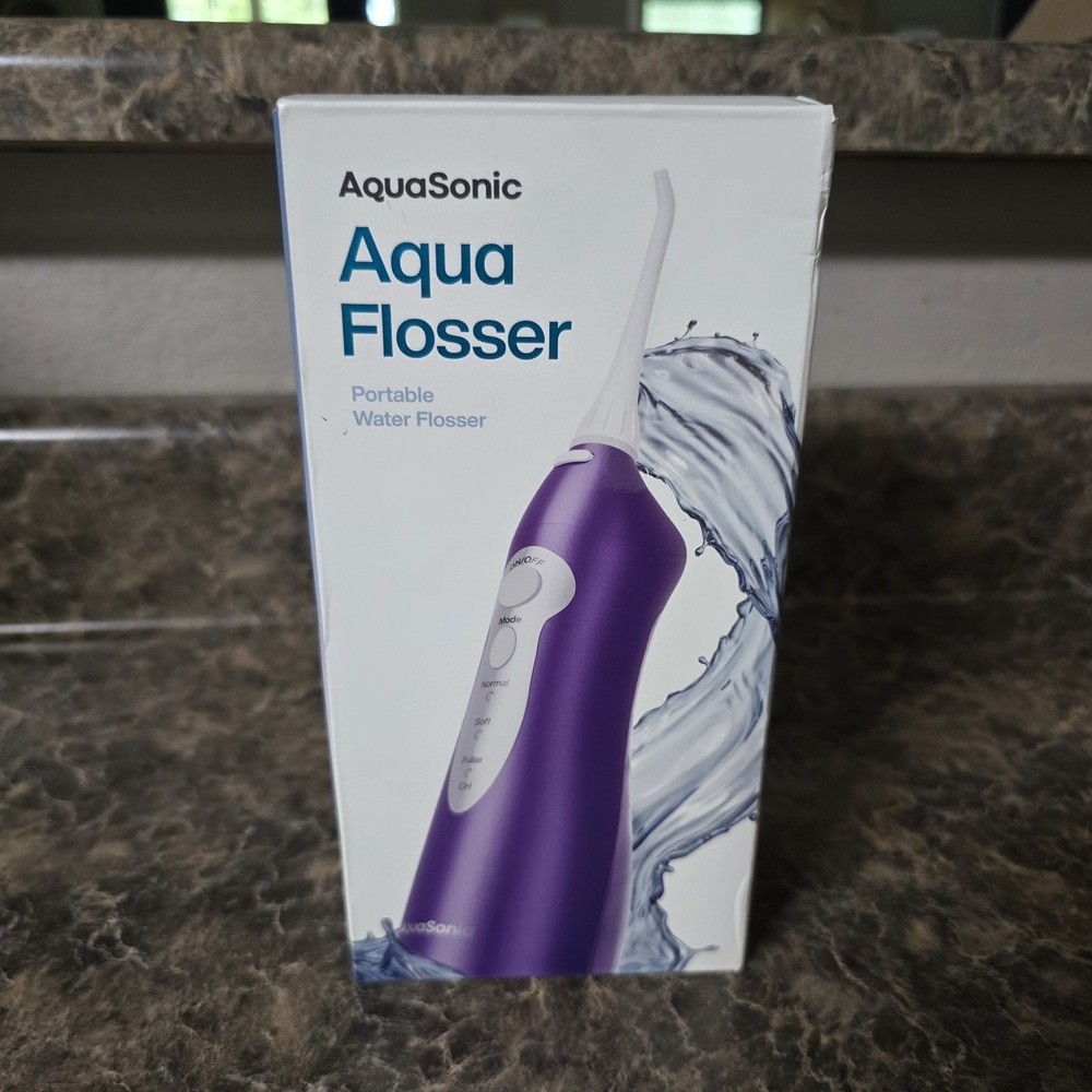Water Flosser Aquasonic Aqua Flosser Portable & Waterproof - (Purple)